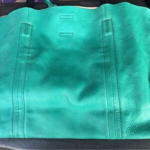 Elegant Green Leather Tote Bag